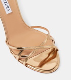 Aquazzura All I Want 75 mirrored leather sandals