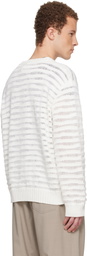 MM6 Maison Margiela Off-White Open-Knit Stripe Sweater