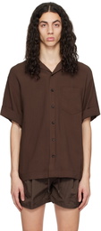 Recto Brown Cuban Collar Shirt