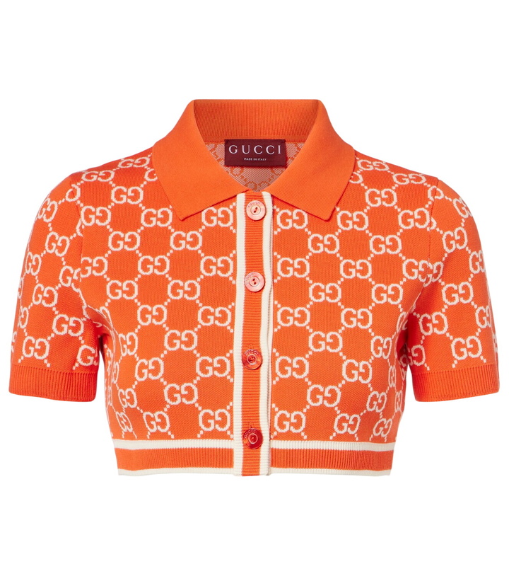 Photo: Gucci GG cropped cotton jacquard cardigan