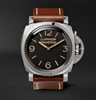 Panerai - Luminor 1950 3 Days Acciaio 47mm Stainless Steel and Leather Watch - Black