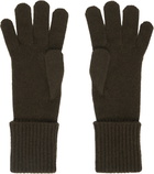 Burberry Khaki Check Cashmere Blend Gloves