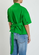 Calvin Klein Dahlia Belted Canvas Wrap Jacket Green