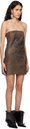 Jean Paul Gaultier Brown 'The Tattoo' Leather Minidress