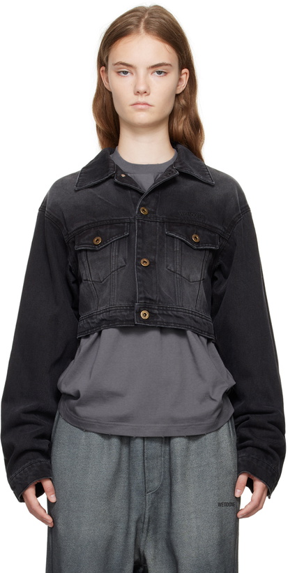 Photo: We11done Black Cropped Denim Jacket