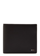 Boss Ray Logo Grained Leather Wallet - Dark Brown - One Size