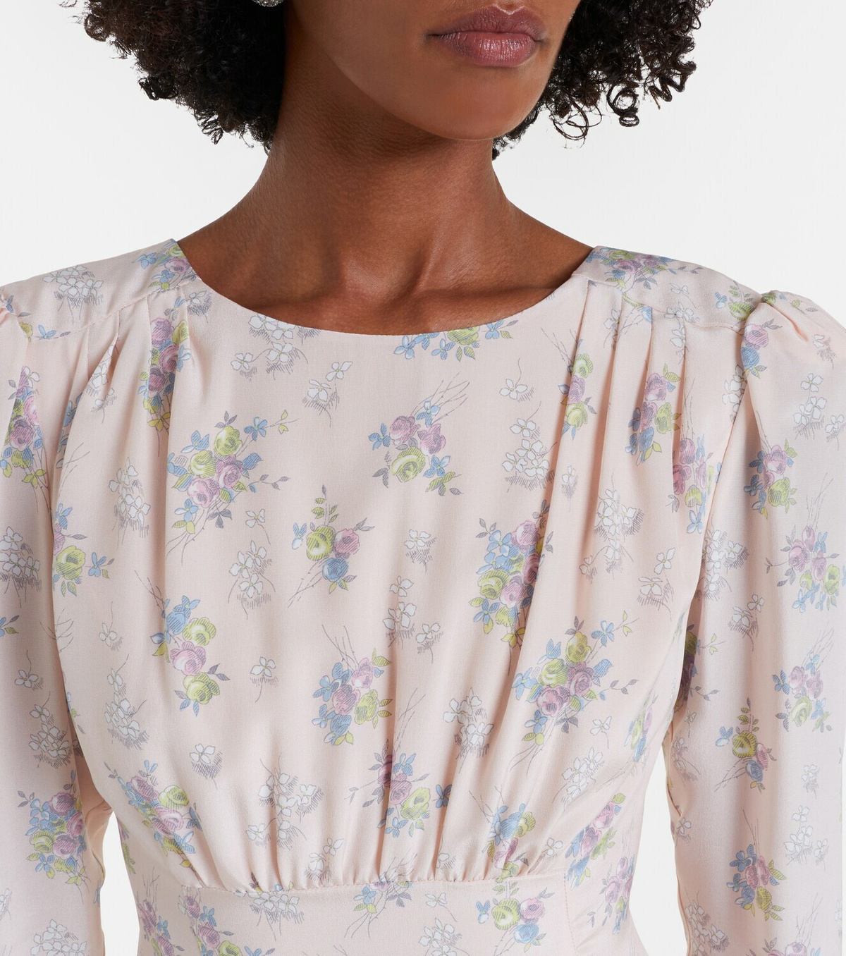 Alessandra Rich Floral open-back silk midi dress