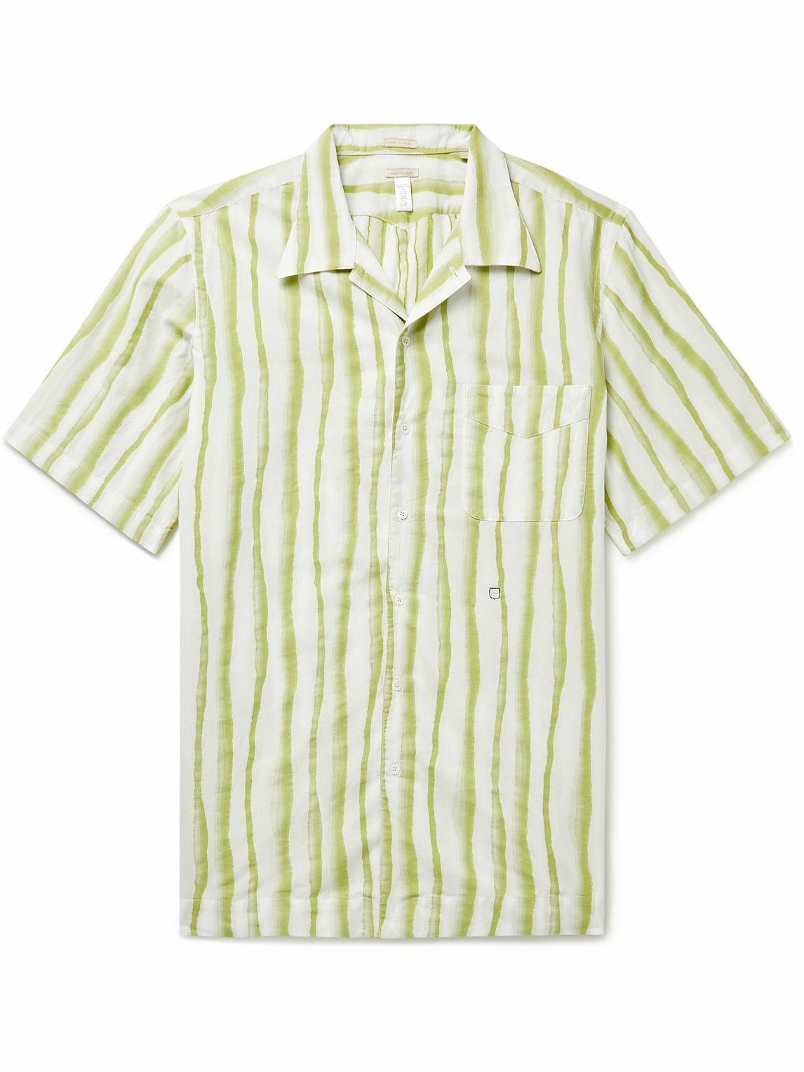 Massimo Alba - Venice Camp-Collar Striped Cotton-Jacquard Shirt - Green