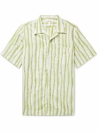 Massimo Alba - Venice Camp-Collar Striped Cotton-Jacquard Shirt - Green