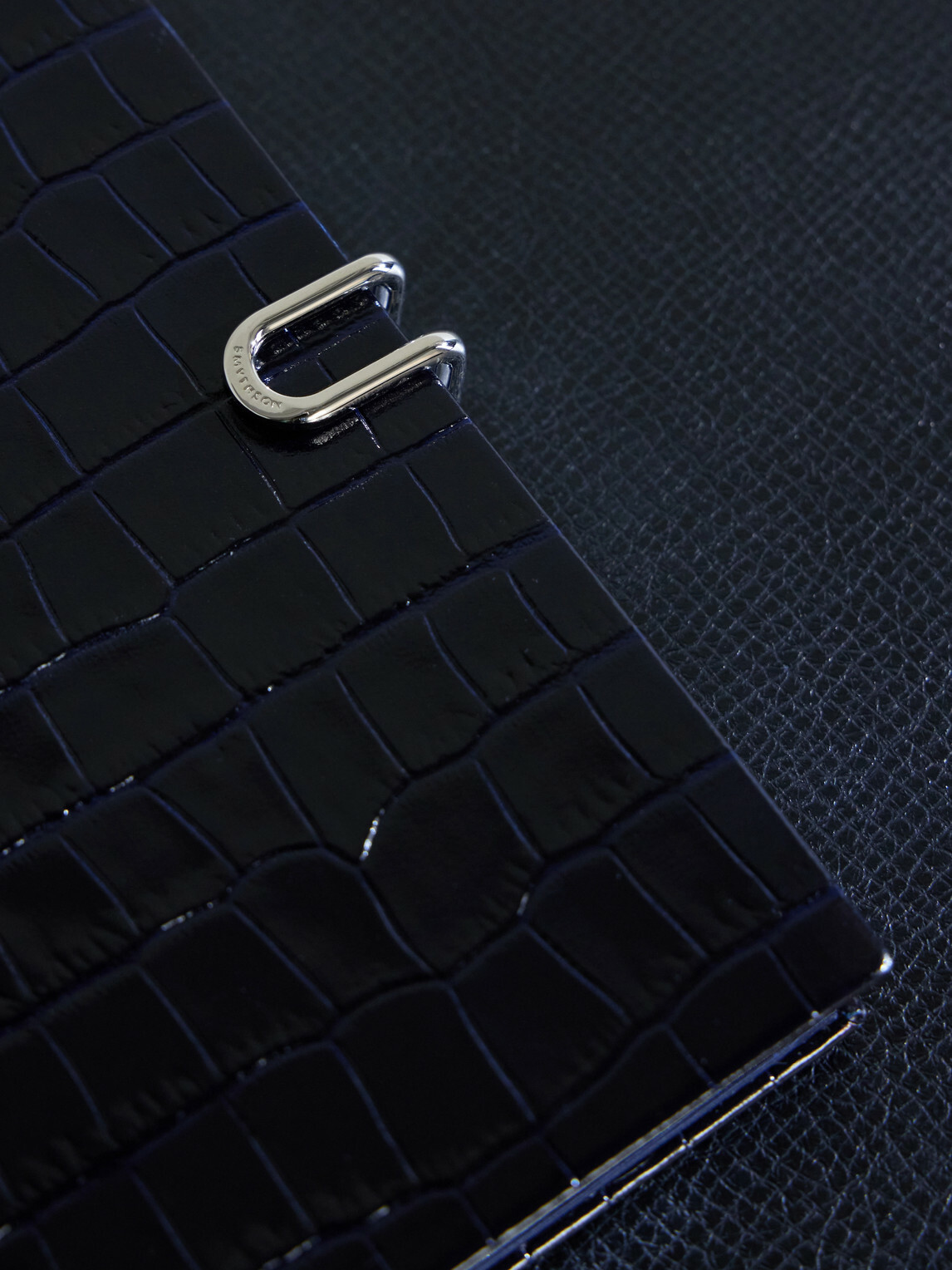 Smythson - Soho Croc-Effect Leather Notebook