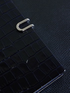 Smythson - Soho Croc-Effect Leather Notebook