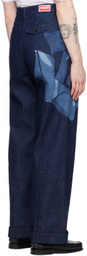 Kenzo Indigo Kenzo Paris Rose Tailored Jeans