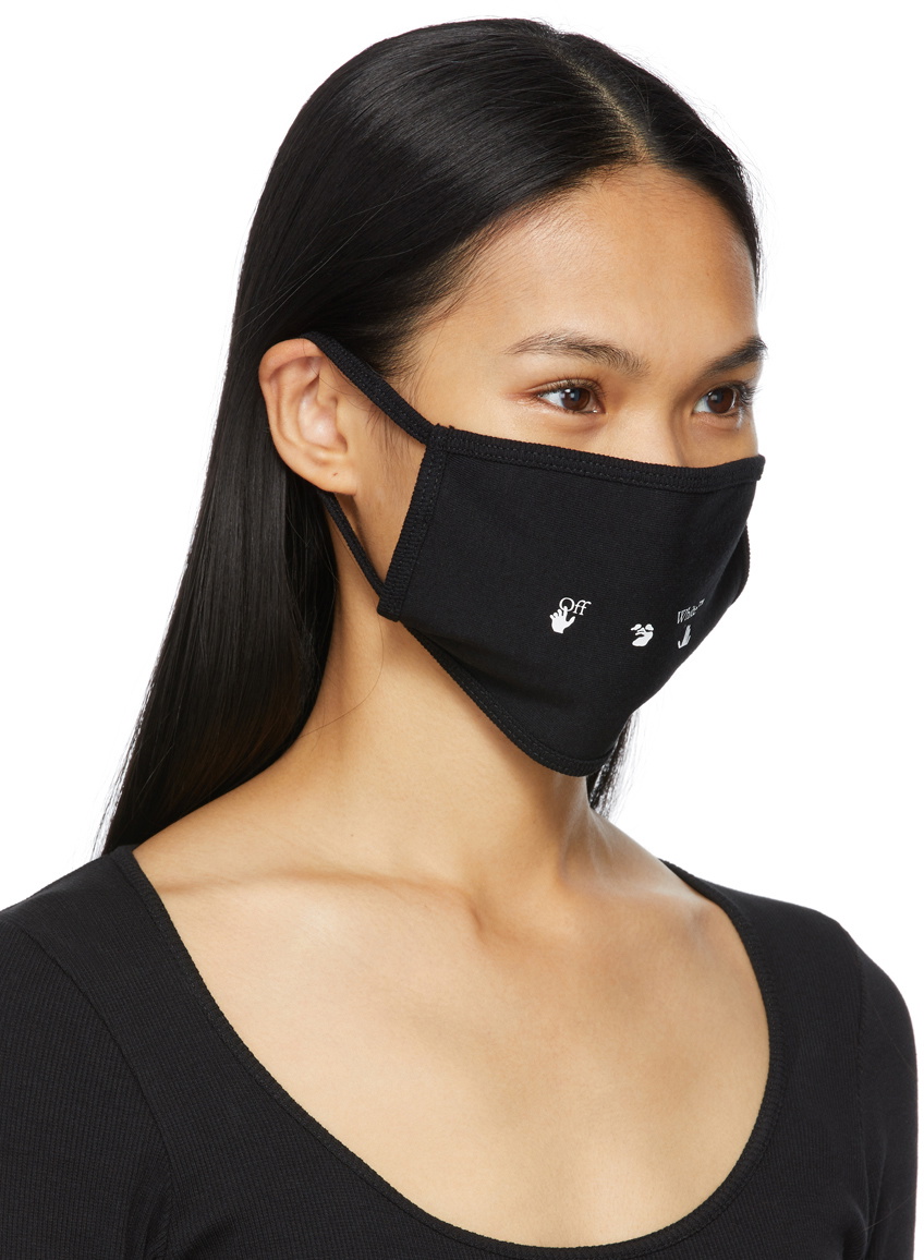 Off-White Black Cotton Facemask main image 0