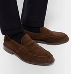 Tricker's - James Suede Penny Loafers - Men - Chocolate