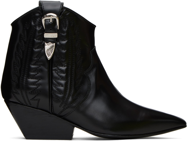 Photo: Toga Pulla Black Polido Ankle Boots