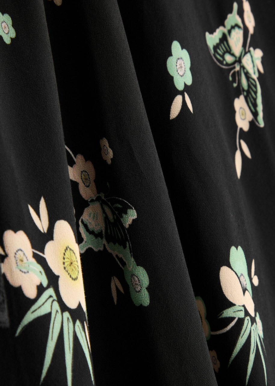 Rixo Blair Floral-print Lace-trimmed Midi Dress Black Rixo Rixo Blair Floral-print Lace-trimmed Midi Dress Black Rixo