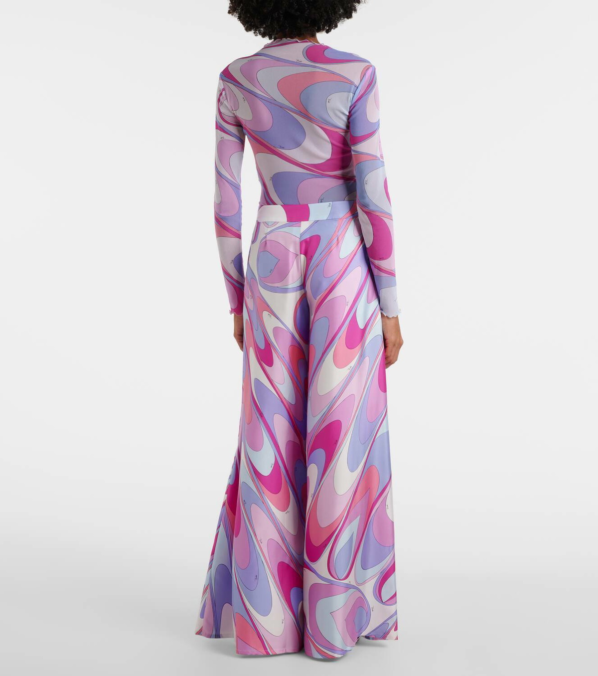 Pucci Iride silk twill wide-leg pants