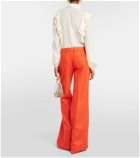 Chloé Felted wool and cashmere jersey flared pants