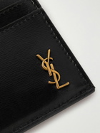 SAINT LAURENT - Tiny Cassandre Logo-Appliquéd Leather Cardholder
