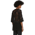 Dolce and Gabbana Black Lace Embroidered T-Shirt