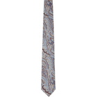 Dries Van Noten Blue & Burgundy Paisley Tie