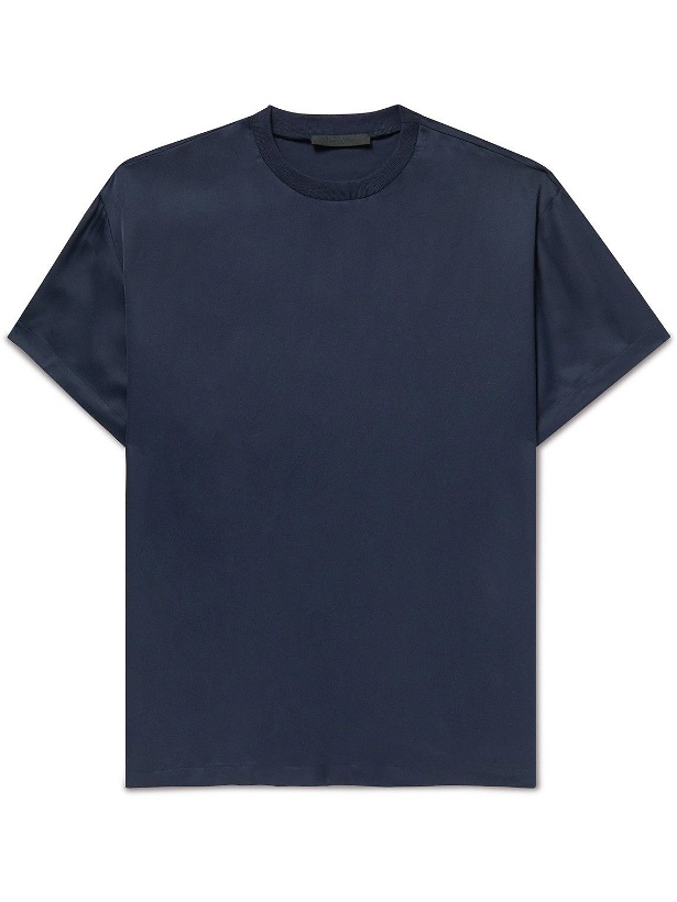 Photo: Fear of God - Oversized Satin-Crepe T-Shirt - Blue