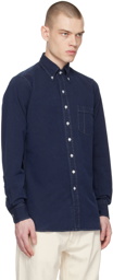 Drake's Navy Button-Down Shirt