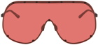 Rick Owens Black & Red Shield Sunglasses