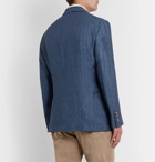 Brunello Cucinelli - Unstructured Herringbone Linen Suit Jacket - Blue