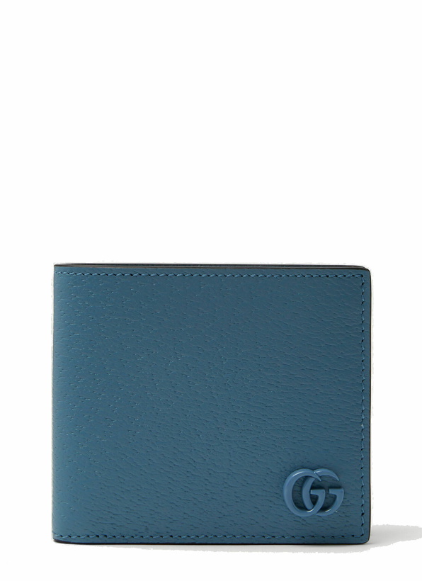 Photo: GG Plaque Bi-Fold Wallet in Light Blue