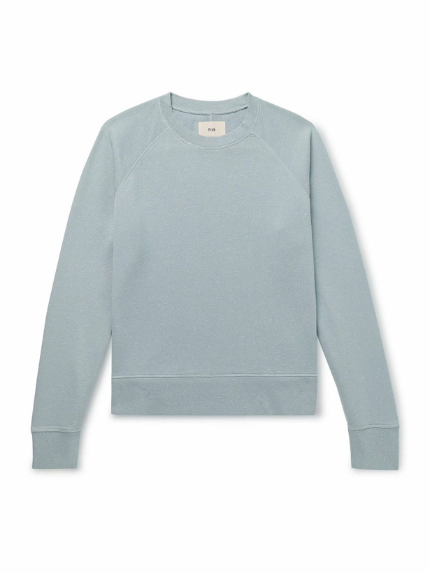 Photo: Folk - Cotton-Blend Jersey Sweatshirt - Blue
