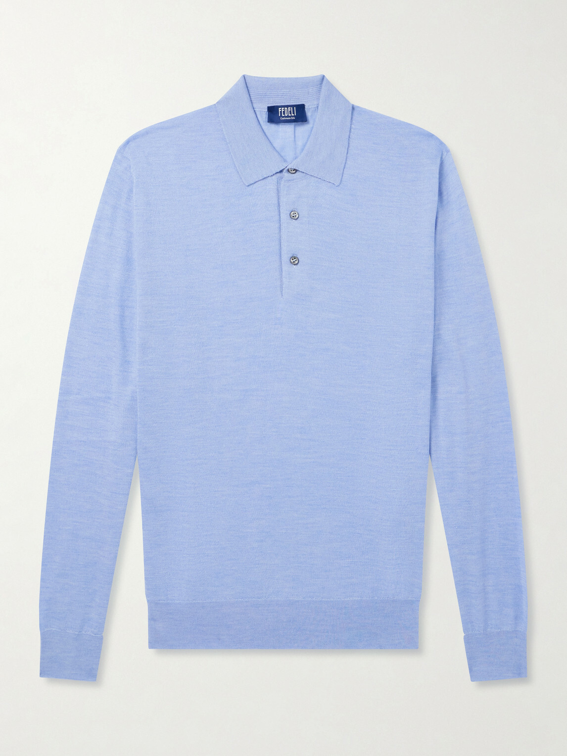 FEDELI - Sportman Cashmere and Silk-Blend Polo Shirt - Blue