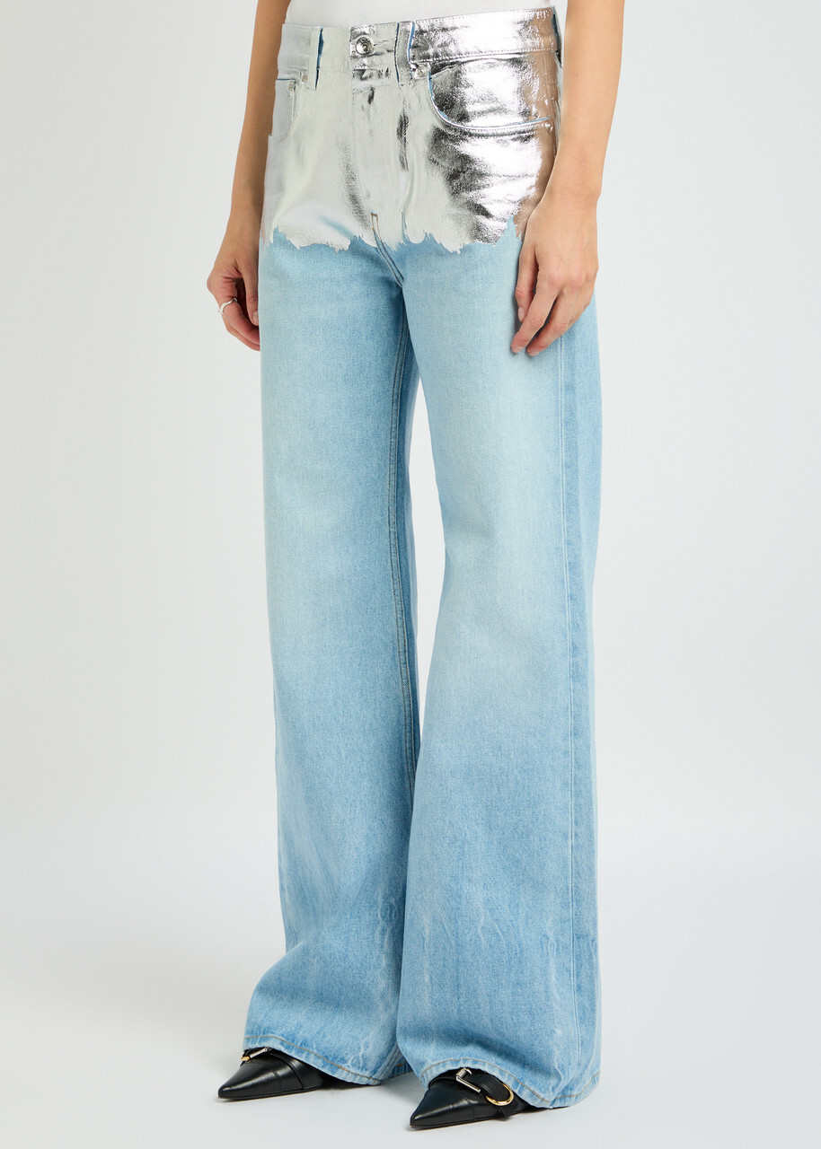 Rabanne Straight-leg Foiled Jeans Denim