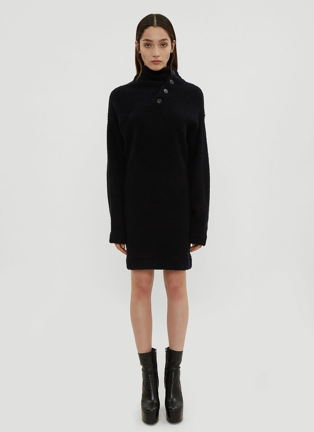 Atlein Asymmetrical Neck Sweater Dress