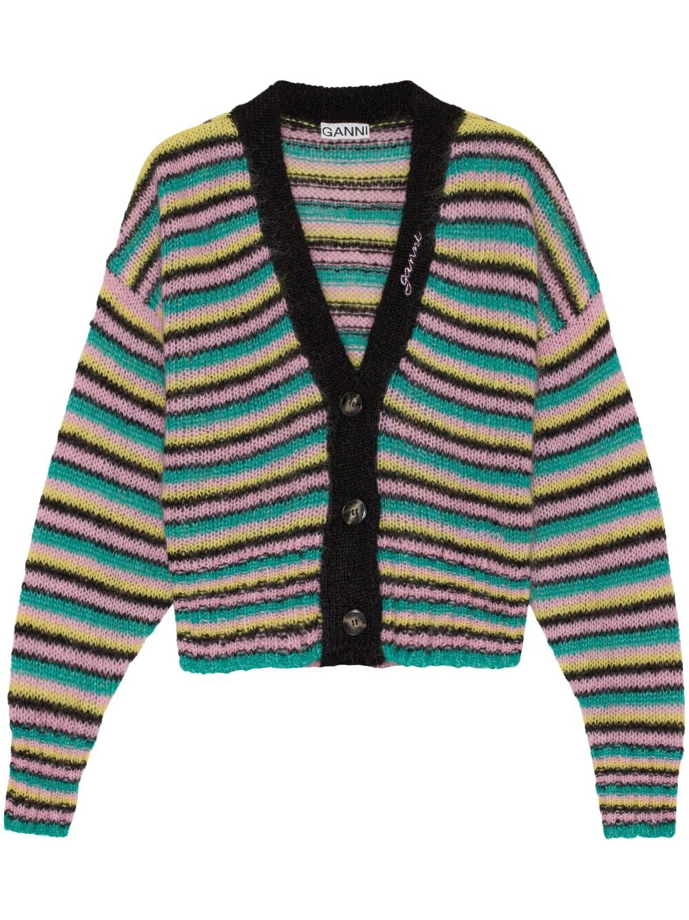 GANNI - Striped Wool Cardigan GANNI