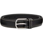 TOTEME Black Slim Grained-Leather Trouser Belt