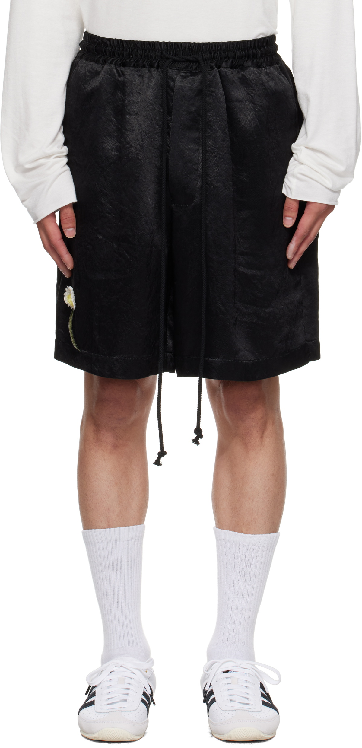 Song for the Mute Black Flower Elasticized Shorts