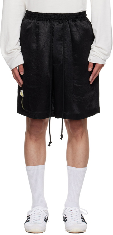 Photo: Song for the Mute Black Flower Elasticized Shorts