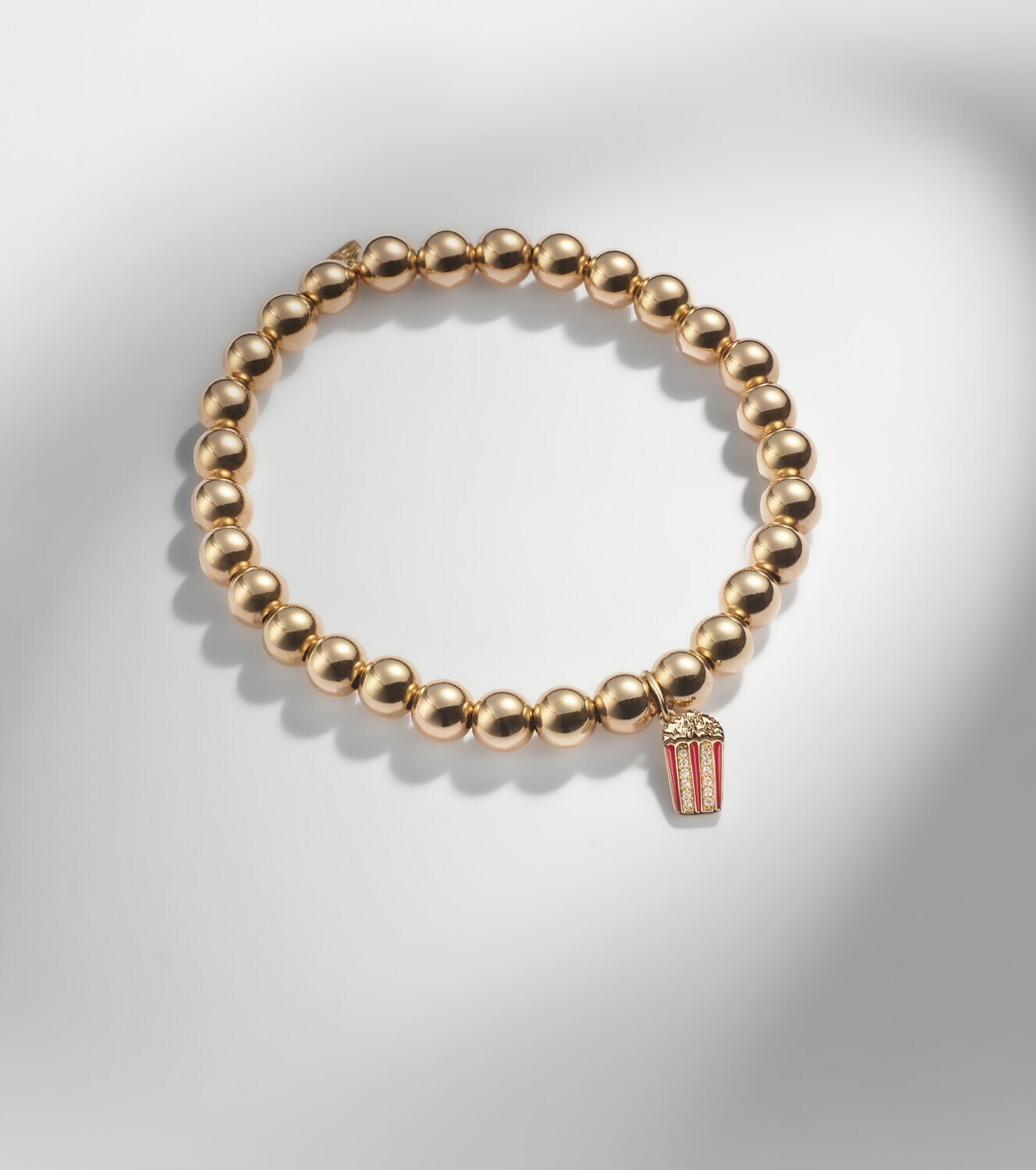 Sydney Evan 14kt gold charm bracelet with diamonds