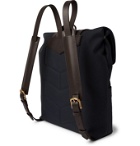 Mismo - Leather-Trimmed Canvas Backpack - Blue
