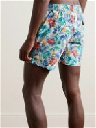 Hartford - Straight-Leg Mid-Length Floral-Print Swim Shorts - Blue