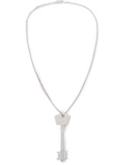 Balenciaga - Engraved Silver-Tone Pendant Necklace