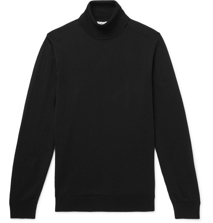 Photo: Mr P. - Slim-Fit Merino Wool Rollneck Sweater - Black