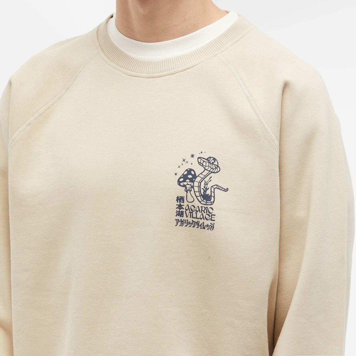 Edwin Men's Agaric Village Crew Sweat in White Pepper