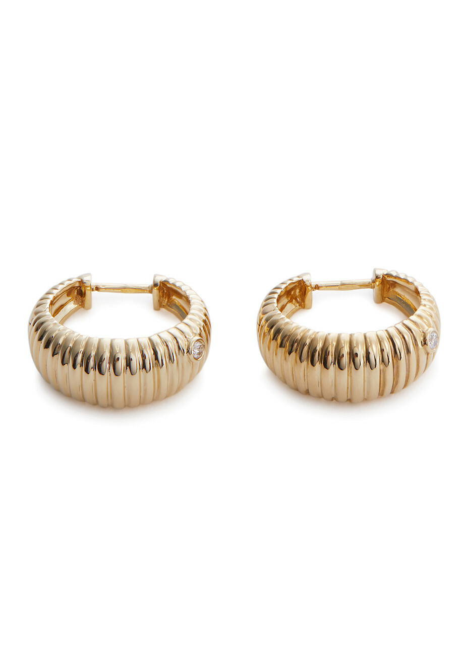 Yvonne Leon Paires De Creoles Berlingot 9kt Gold Hoop Earrings - One Size