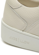 Jude Llow Pierre Panelled Grained Leather Sneakers White