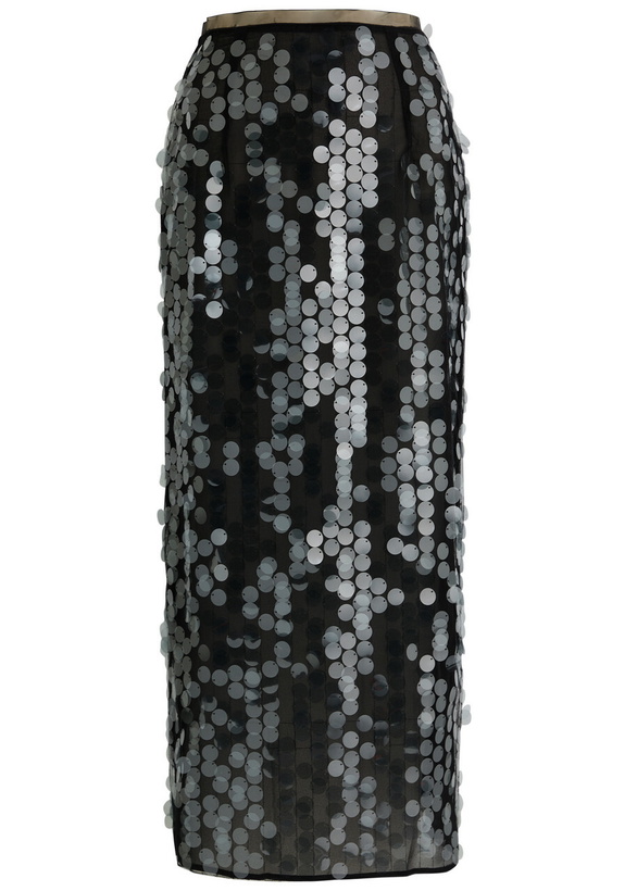 Photo: 16 Arlington Dia Sequin-embellished Tulle Midi Skirt Black