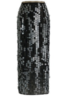 16 Arlington Dia Sequin-embellished Tulle Midi Skirt Black