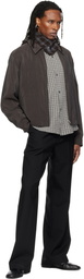 mfpen Brown & Gray Triangle Scarf