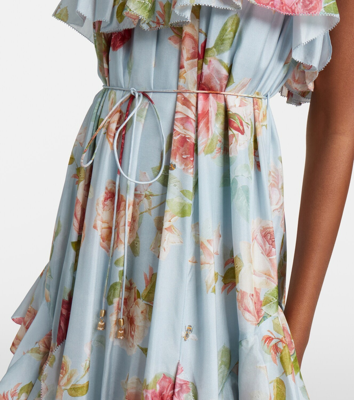 Zimmermann Roselight floral ruffled silk maxi dress